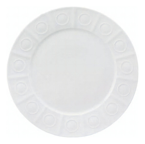 Prato Sobremesa Em Porcelana Limoges Osmose Blanc 22,3cm