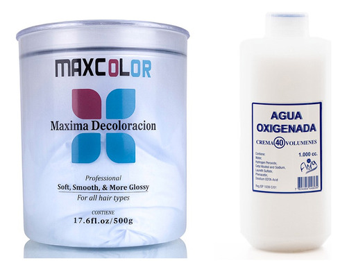 Polvo Decolorante 500g - Maxcolor + Agua 1000ml Flora