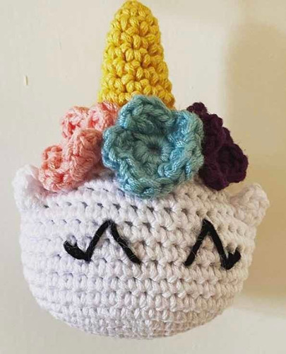 Llavero De Unicornio Tejido A Crochet/amigurumi