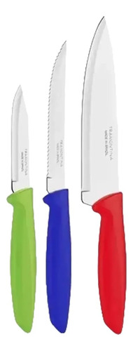 Juego Set 3 Cuchillos Tramontina Plenus Blister Cocina Chef