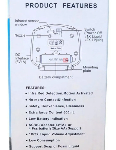 Imagen 10 de 10 de Dispensador Automático Despachador Gel Jabón Antibacteriano