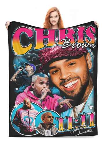 Chris Brown Impreso Franela Manta 100*130cm