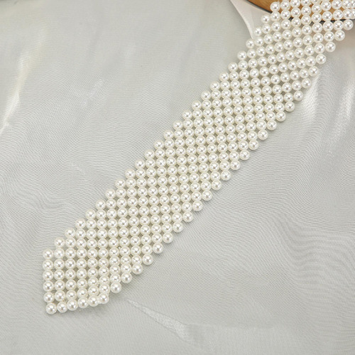 Collar De Perlas De Imitación Corbata Joyería Cadena