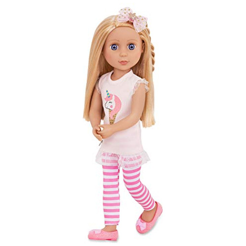 Glitter Girls Lacy 14 Inch Doll Wearing Pink Tunic, Leggings