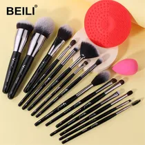 Comprar Beili Set De 15 Brochas Negras Para Maquillaje Profesional