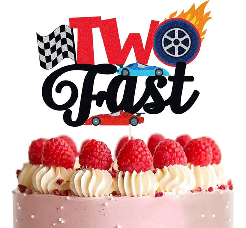 Whpct Tow Fast Cake Topper,race Car Theme 2nd Birthday Cake