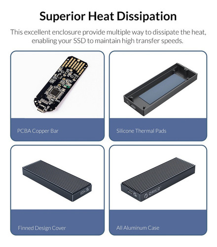 De M.2 Nvme Gabinete Tipo C 10 Gbps Sata Drive Con Cable Usb