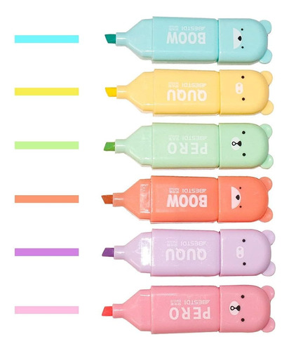 Leery Novedad Cute Mini Bear Pens & Surtido Macaron Colors Y