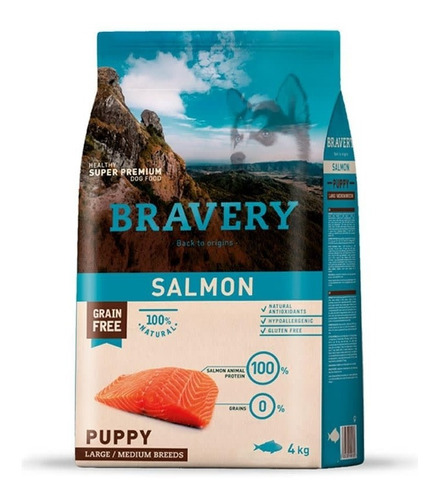 Imagen 1 de 1 de Bravery Salmón Puppy Large/medium Breeds 4 Kg