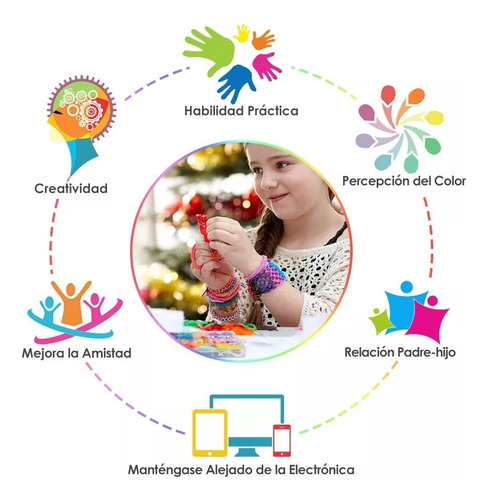 Kit Para Hacer Pulseras De Elástico 23 Colores 1500+ Uds