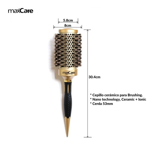 Maxcare Cepillo Brushing Térmico Cerámico Cerdas 53mm Profes