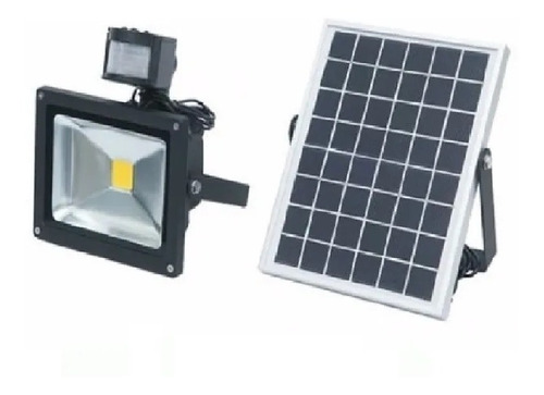 Foco Led 10w Energia Solar Luz Fria  C/sensor + Panel Solar