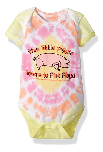 Liquid Blue Baby Pink Floyd This Little Piggy Onesie, Tie/dy