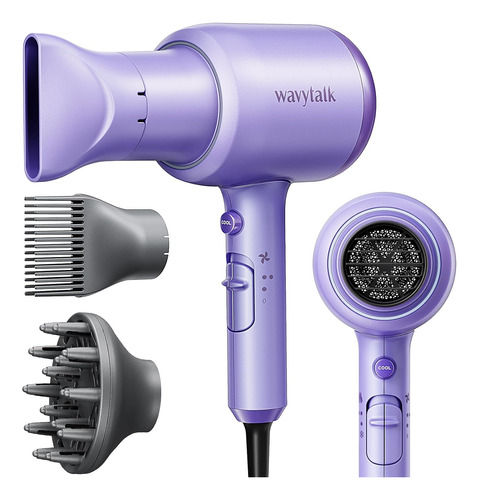 Secador De Cabello Wavytalk, 1875 W, 3 Temperaturas, Violeta