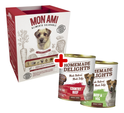 Alimento Mon Ami Perro Adulto 3 kg + Humedo Saludable Lata