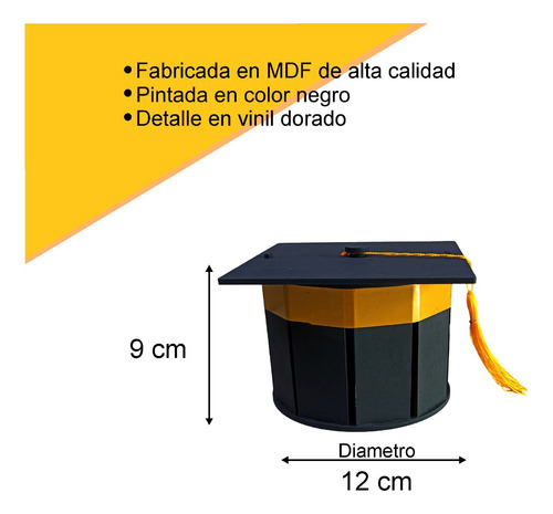 Caja Recuerdo Birrete Para Graduación 5pz