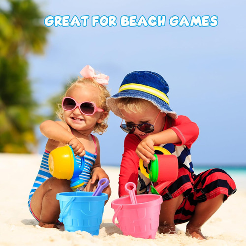 24 Juegos De Cubos De Playa Para Ninos Con Palas, Castill...