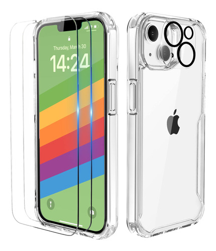 Oretech Funda Para iPhone 14 Transparente, Con [2 X De De De