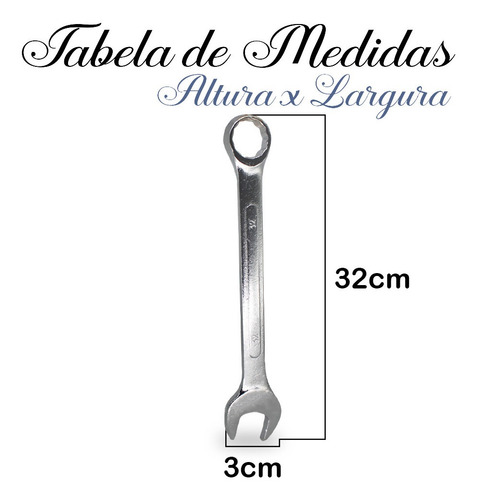 Imagem 6 de 6 de Chave Combinada 32mm Ferramenta Uso Doméstico Pessoal