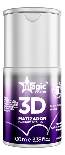  Magic Color Matizador 3d Platinum Branco Platinado 100 Ml Tom Platinum Branco Efeito Platinado