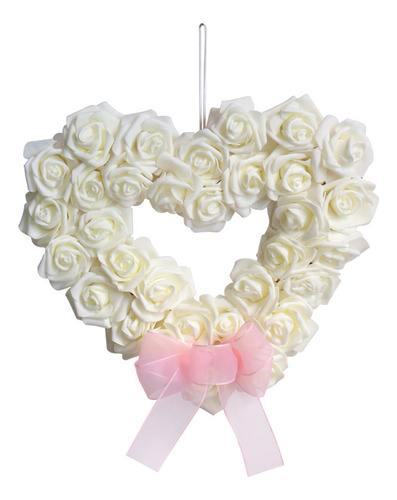X Corona De Rosas Blancas Para El Día De San Valentín, Coron