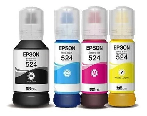 Combo Tinta Epson Original 524 Negro Cian Magenta Amarillo