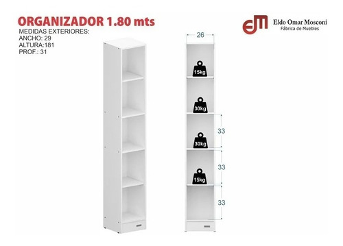 Mueble Organizador Estante Carvalho Mezzo 10213