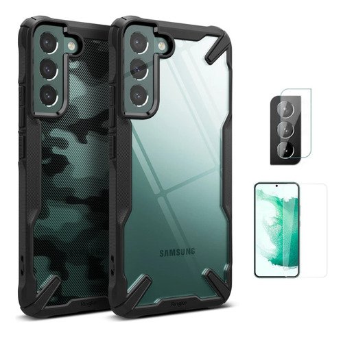 Case Ringke Fusion X Para Samsung Galaxy S22 Plus + Vidrios