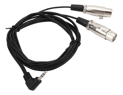 Cable Divisor Hembra Doble Xlr A Y De 3,5 Mm En Ángulo Recto