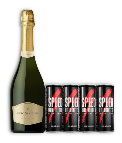 Combo Nieto Senetiner Brut Nature 750ml + 4 Speed 250ml