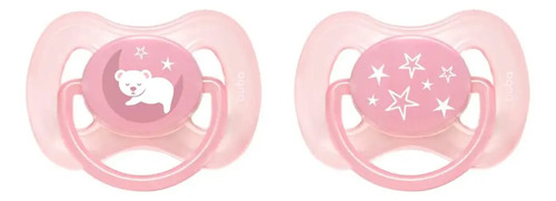 Buba, Kit 2 Chupetas Comfort Tam.2 Kit - Ursinho e Estrela Rosa