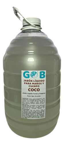 Jabón Líquido Para Manos Y Cuerpo Coco - Gob - 5 Litros