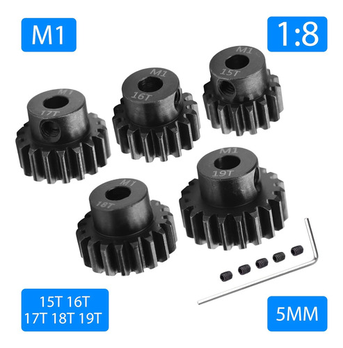 Juego De 5 Engranajes De Piñón De Motor Rc Mod 1: Piezas De