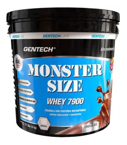Proteína Gentech 5kg Whey Protein 7900 Monster Size Sin Tacc
