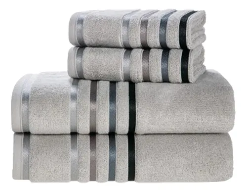Conjunto De Toalha Karsten 4 Lumina Unika Softmax 500g/m² Cor Cinza Mineral