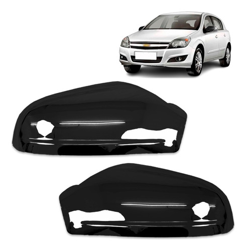 Kit Aplique De Retrovisor Preto Brilhante Vectra 2010 2011