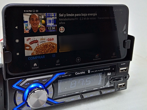Estereo Porta Celular. Coustic. Co-smart7bt. Un Din. 2xusb.