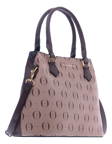 Bolsa Satchel Olimba Mujer De Moda Grande Amplia 88524 Marrón Lisa Oro