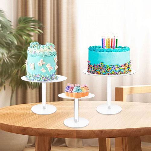 Soporte Acrílico Para Tartas N, Redondos, Para Mesa De Postr