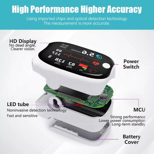 Medidor De Açúcar No Sangue Não Invasivo Com Display Led