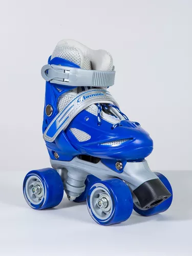 Patines 4 Ruedas de Niños Ajustable Azul 27 Al 30