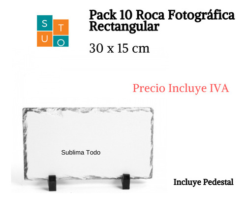 Pack 10 Roca Rectangular 30x15 Para Sublimación