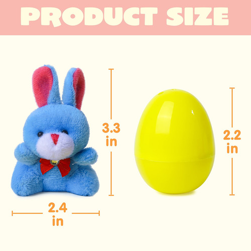 12 Huevos De Pascua Rellenos Con Conejo De Felpa,conejito
