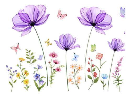 ! Pegatinas De Pared Con Diseño De Mariposas Y Flores, Papel
