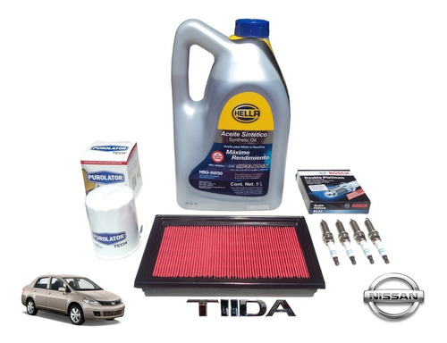 Kit De Afinacion Nissan Tiida Sintético Bujia Doble Platinum