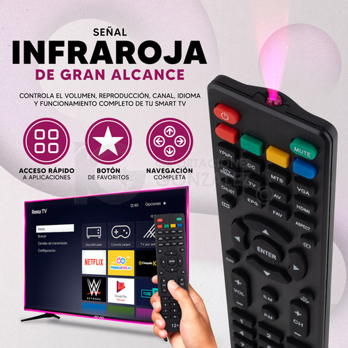 Control Remoto 10 En 1 Compatible Con Pantallas Speler Polaroid Atvio Rca Vios Tkl Viore Spled22f Incluye 4 Pilas Divitech® Aaa