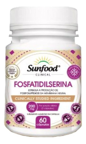 Fosfatidilserina 200mg P/porcion 60 Caps Sunfood Nootropico