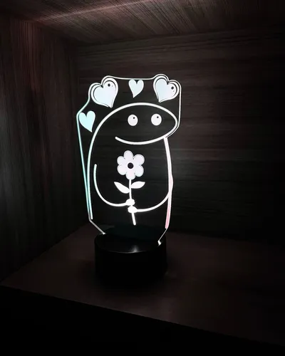 Lámpara De Noche Led Flork Enamorado Holograma Regalo Pareja
