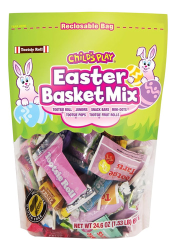 Tootsie Roll Kids Play - Mezcla De Cesta De Pascua Envuelta