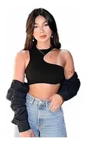 Comprar Crop Top Mujer Un Solo Hombro Moda Top Corto Dama Moda Sexy